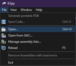 How to open file in ILSpy