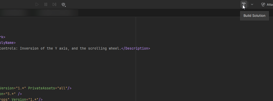 Rider's Build Solution button