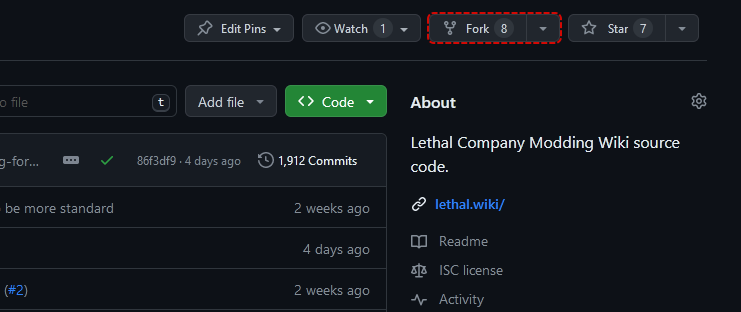 GitHub Fork Repo Button